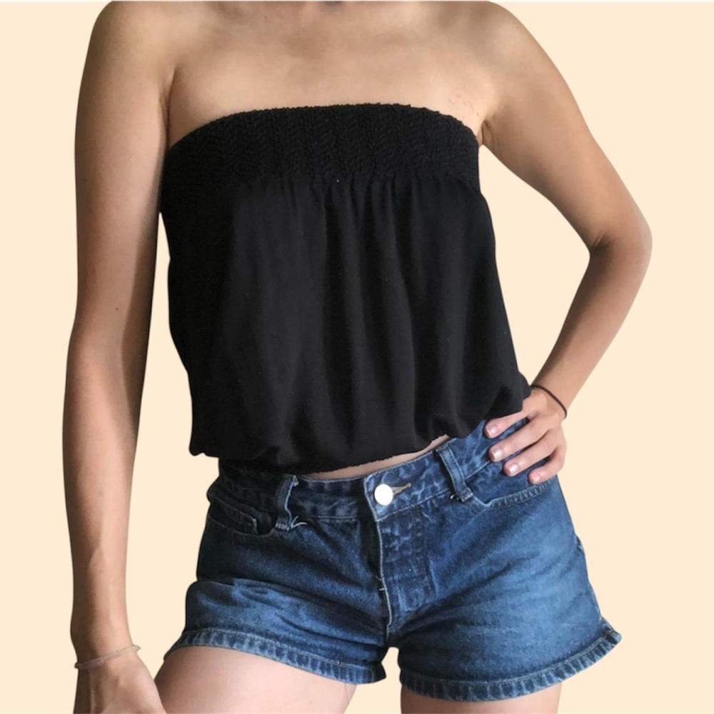 Women’s Black Strapless Pullover Top One Size Only Previously Worn Cute Goth Emo